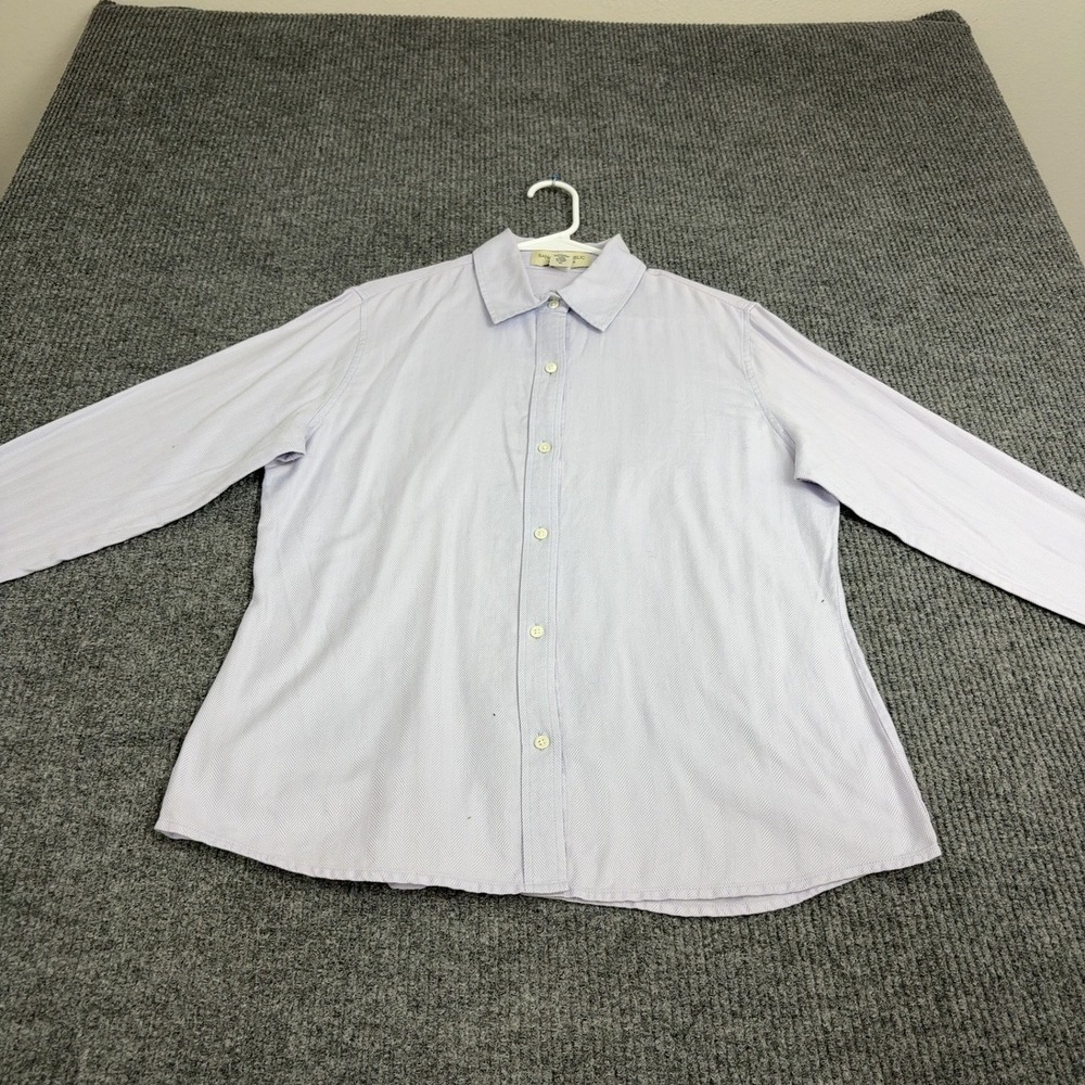 Banana Republic Button Up Shirt Mens XL Purple Cotton Herringbone Long Sleeve